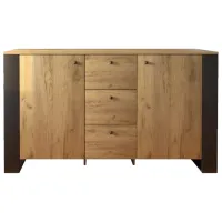 Комод Sokme Old Wood 80.5см x 140.2см x 44см/ ЛДСП/ Черный