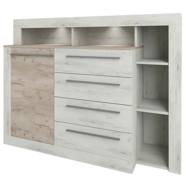 Comodă Sokme Milana 107.3 x 140.2 x 46.5/ PAL/ Stejar craft gray photo 1