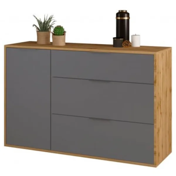Comodă Sokme Nitro 80 x 120 x 40/ LPAL/ Gray photo 1