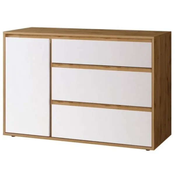 Комод Sokme Nitro 80см x 120см x 40см/ ЛДСП/ Белый photo 1