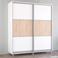 Dulap Glisant Mobildor-Lux ARON 2300 K 8681 190 x 60 x 230 / PAL / Alb briliant