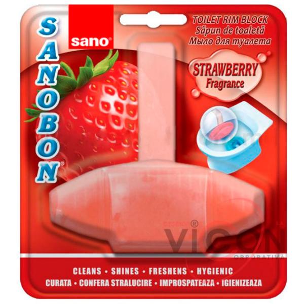 Мыло для туалета Sano Sanobon Double Action Strawberry 287409 для устранения запаха photo 1 Мыло для туалета Sano Sanobon Double Action Strawberry 287409 для устранения запаха photo 1