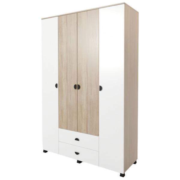 Dulap Drept ML-Mobila Rio Nr4 140 x 58 x 210 / PAL / Alb photo 1
