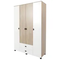 Dulap Drept ML-Mobila Rio Nr4 140 x 58 x 210 / PAL / Alb