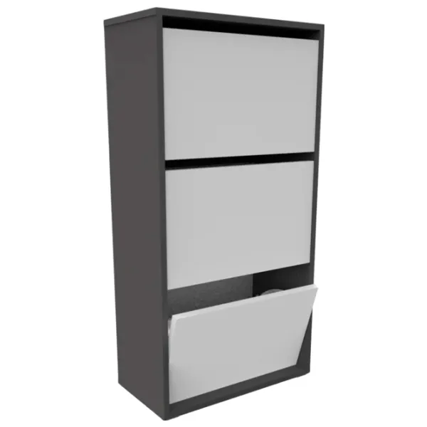 Dulap pentru încălțăminte ML-Mobila ML-2 125 x 60 x 25/ Anthracite/ White photo 1