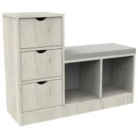 Dulap pentru încălțăminte ML-Mobila ML-7 74 x 97 x 32/ Stejar Craft Alb/ Stejar Craft Alb