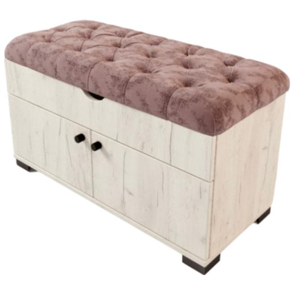 Dulap pentru încălțăminte ML-Mobila МЛ -10 47 x 80 x 35.1/ Stejar Craft Alb/ Stejar Craft Alb photo 1