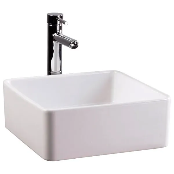 Lavoar Ege Vitrifiye Lagina Pătrată/ Deasupra blatului/ White photo 1