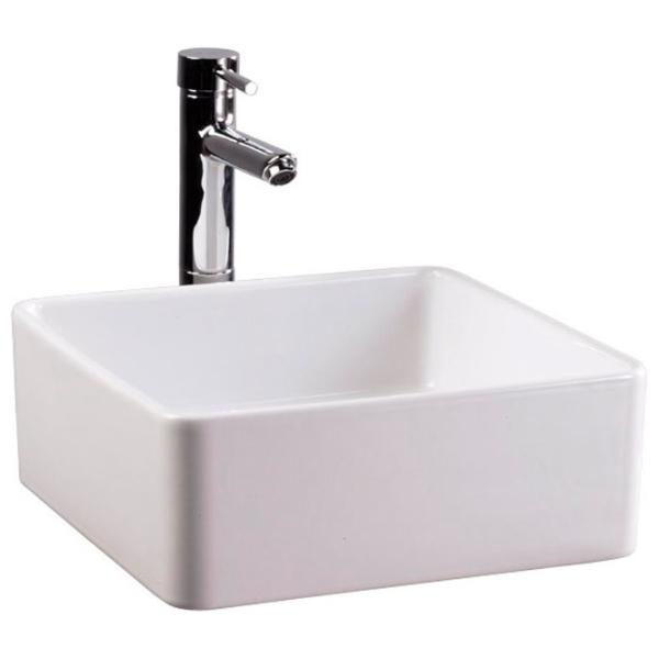 Lavoar Ege Vitrifiye Lagina Pătrată/ Deasupra blatului/ White photo 1