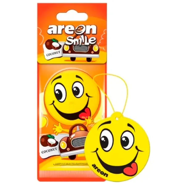 Ароматизатор для авто Areon Smile Dry Coconut/ на зеркале photo 1 Ароматизатор для авто Areon Smile Dry Coconut/ на зеркале photo 1