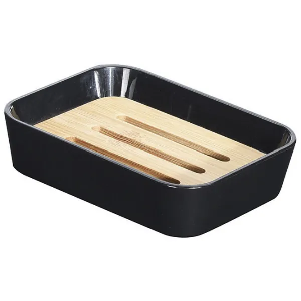 Săpunieră Bathroom Solutions Black Bambus/ Dreptunghiular photo 1