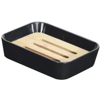 Săpunieră Bathroom Solutions Black Bambus/ Dreptunghiular