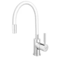 Baterie pentru bucătărie Ferro Zumba BZA4W Mono comandă/ extractibilă/ Alamă/ White