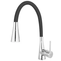 Смеситель для кухни Ferro Zumba II BZA42B Однорычажный/ выдвижной/ Латунь/ Черный