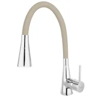 Baterie pentru bucătărie Ferro Zumba II BZA42P Mono comandă/ extractibilă/ Alamă/ Beige