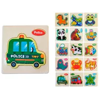 Puzzle 2D PS Animale și mașini 3+/ Numărul de piese: 4