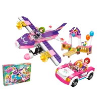 Конструктор Hsanhe 1068020 Самолёт/ Розовый