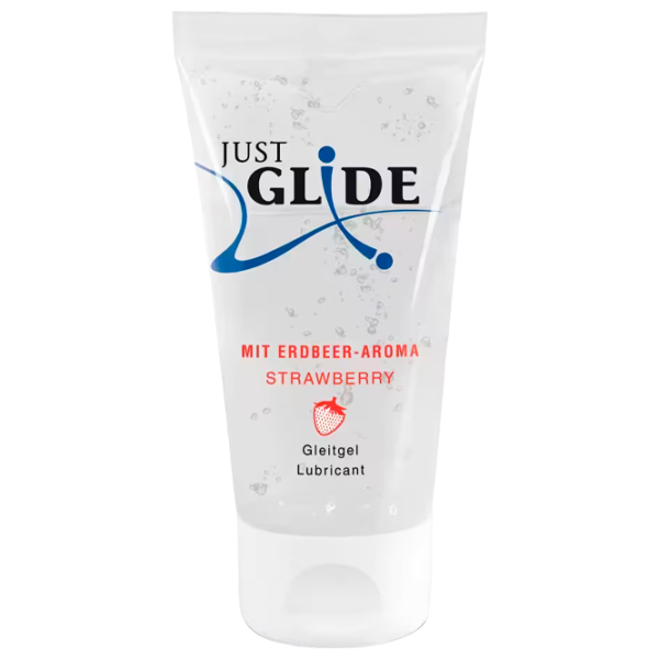 Lubrifiant Just Glide Water-base 50 ml/ Strawberry/ Transparent photo 1