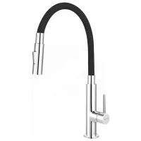 Baterie pentru bucătărie Ferro Zumba Slim BZA43B Mono comandă/ extractibilă/ Alamă/ Black