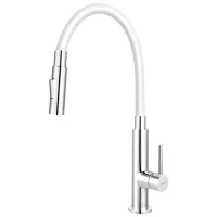 Baterie pentru bucătărie Ferro Zumba Slim BZA43W Mono comandă/ extractibilă/ Alamă/ White