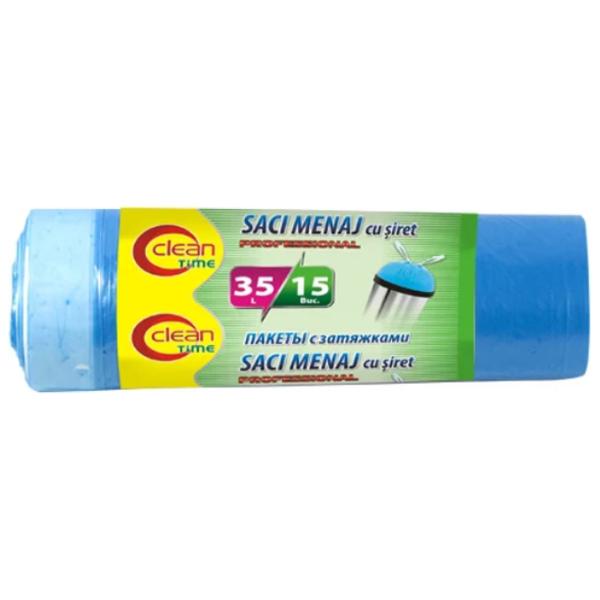 Мешки для мусора Clean Time 4820012349913 Количество в наборе - 15 photo 1