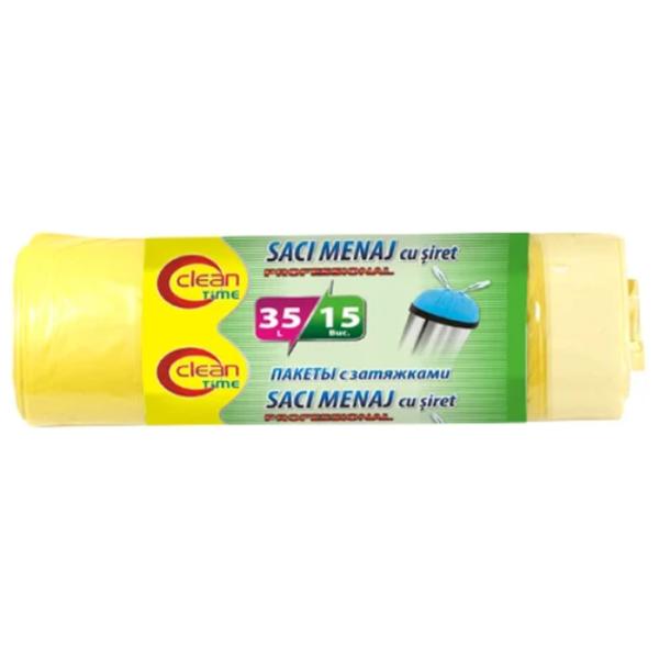 Мешки для мусора Clean Time 4820012349913 Количество в наборе - 15 photo 1