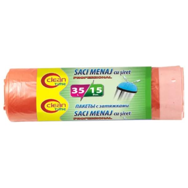Мешки для мусора Clean Time 4820012349913 Количество в наборе - 15 photo 1