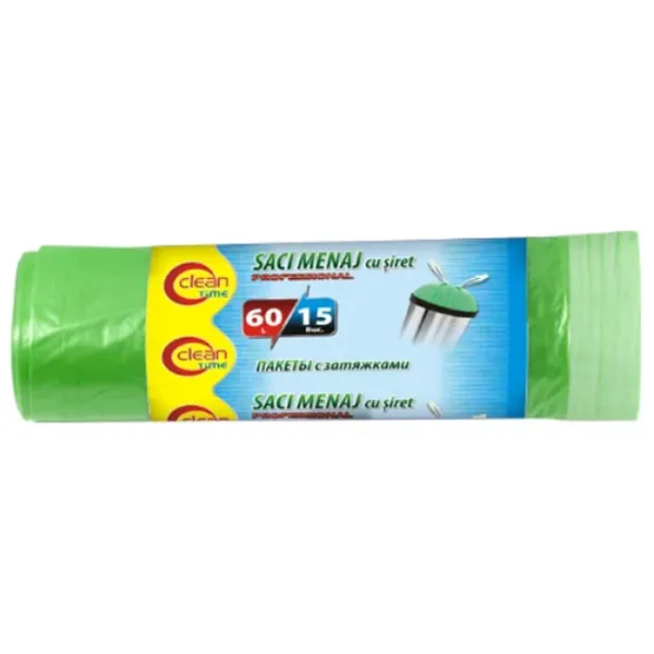 Мешки для мусора Clean Time 4820012349920 Количество в наборе - 15 photo 1