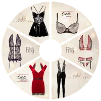 Комплект нижнего белья Cottelli High Class Surprise (XL) Разноцветный