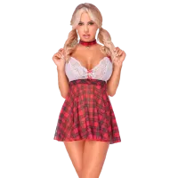 Set lengerie Cottelli Schoolgirl Plaid (XL) Red