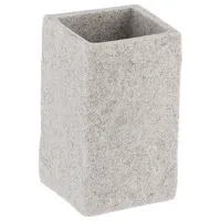 Pahar pentru periuțe de dinți Tendance Grey Stone Rasina de poliester/ Gray/ Pe masă
