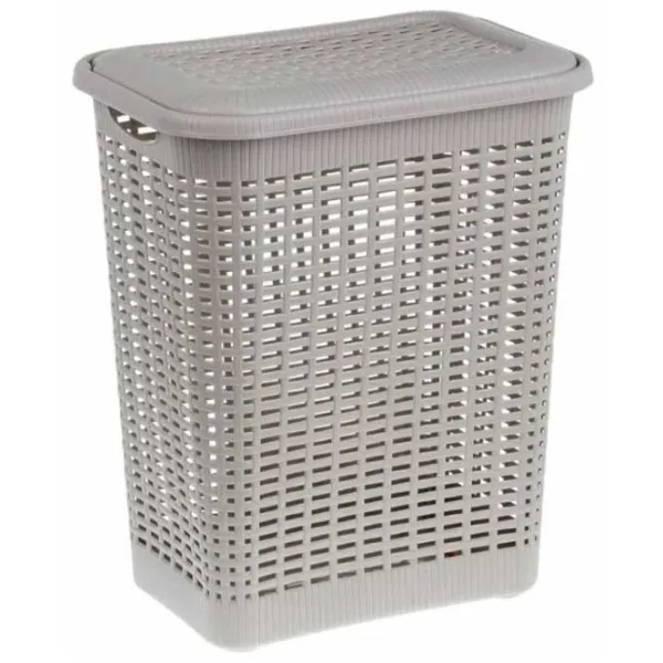 Корзина для белья Bytplast Econova 50 л/ Пластик/ Светло-серый photo 1