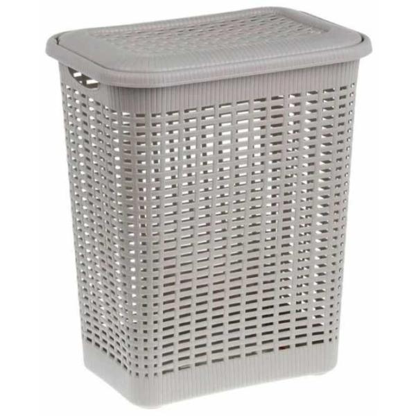 Корзина для белья Bytplast Econova 50 л/ Пластик/ Светло-серый photo 1