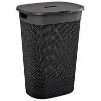Корзина для белья Kis Filo 55 л/ Пластик/ Тёмно-серый