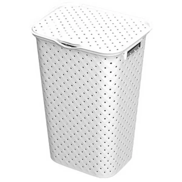 Coș pentru rufe Kubica 51589 50 l/ Plastic/ White photo 1