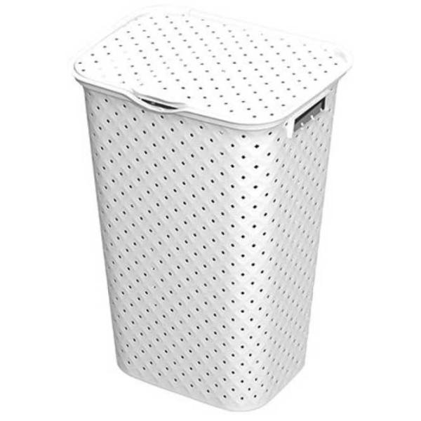Coș pentru rufe Kubica 51589 50 l/ Plastic/ White photo 1