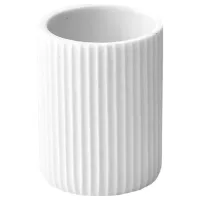 Pahar pentru periuțe de dinți Tendance Vertical Stripes Ceramică/ White/ Pe masă