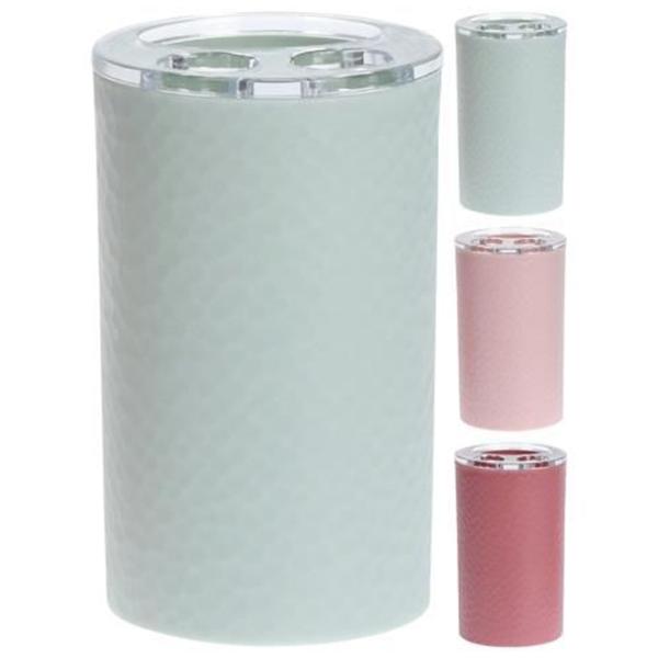 Pahar pentru periuțe de dinți Bathroom Solutions Diamond with lid Plastic/ Multicolor/ Pe masă photo 1