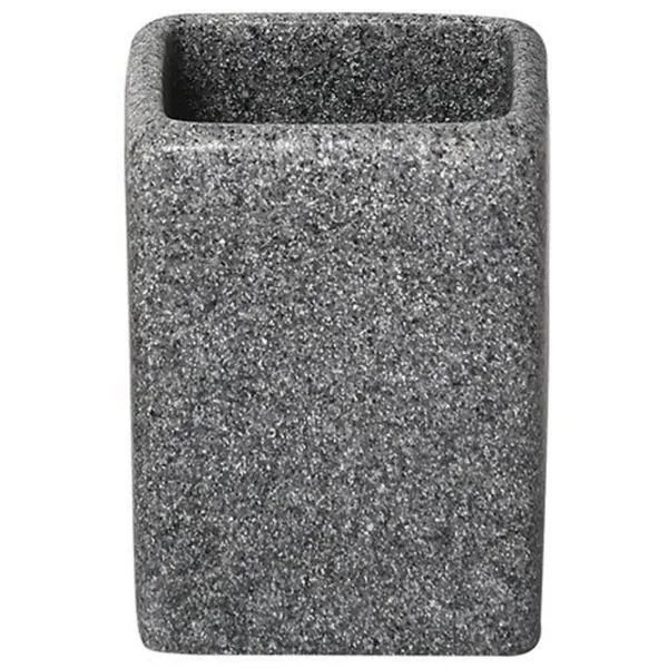 Стакан для зубных щёток Tendance Grey Stone Полиэфирная смола/ Тёмно-серый/ На столе photo 1 Стакан для зубных щёток Tendance Grey Stone Полиэфирная смола/ Тёмно-серый/ На столе photo 1