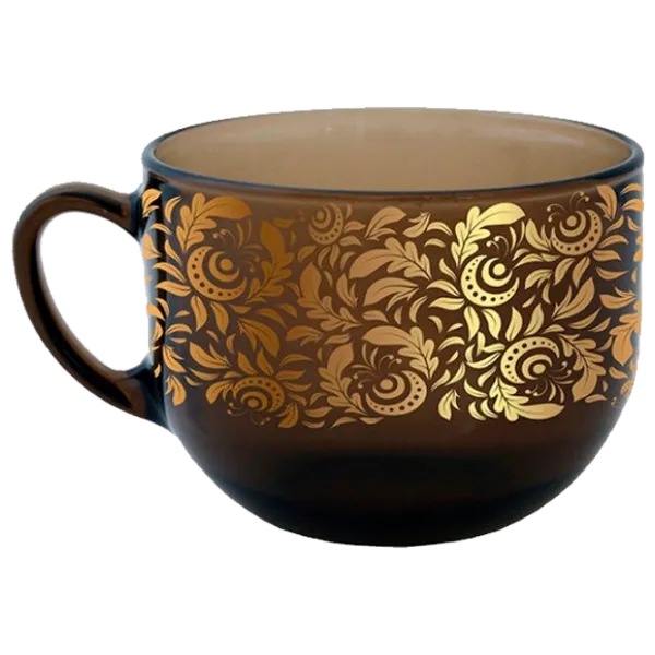 Кружка Glass Ink Monogram 670 мл/ Стекло/ Дымчатый прозрачный photo 1