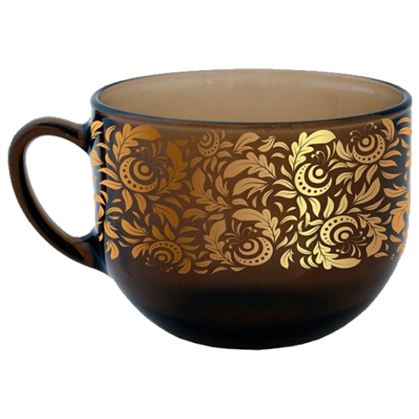 Кружка Glass Ink Monogram 670 мл/ Стекло/ Дымчатый прозрачный photo 1