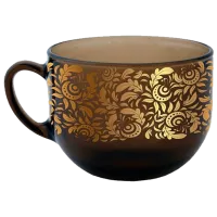 Кружка Glass Ink Monogram 670 мл/ Стекло/ Дымчатый прозрачный