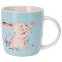 Cană Easter Iepuraș cu floare 370 ml/ Ceramică/ Multicolor