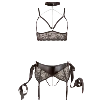 Комплект нижнего белья Cottelli Bra Set for Bondage Games (M) Черный