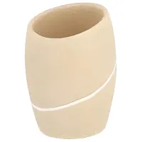 Pahar pentru periuțe de dinți Tendance Stone Rasina de poliester/ Beige/ Pe masă