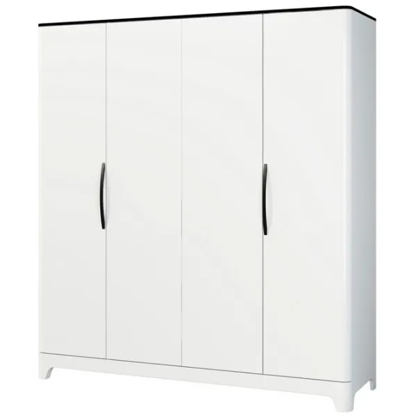 Шкаф Линейный Neman Verona MN-024-04 199 x 65см x 221 / ЛДСП / Белый глянец photo 1