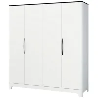 Шкаф Линейный Neman Verona MN-024-04 199 x 65см x 221 / ЛДСП / Белый глянец