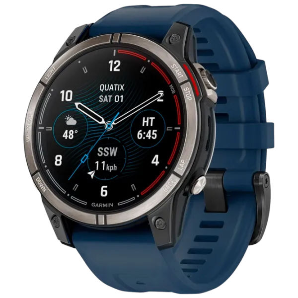 Ceas inteligent Garmin Quatix 7 Pro 1.3"/ 47 mm/ Titanium - Blue/ 010-02803-81 photo 1