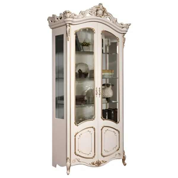 Dulap cu vitrină Slonimmebel Eliza 9 2D PAL/ White photo 1