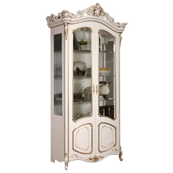 Dulap cu vitrină Slonimmebel Eliza 9 2D PAL/ White photo 1